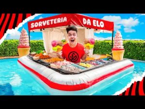 Construí uma sorveteria com tema aquático da Elo! | Vlog da construção de uma sorveteria aquática