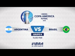 Partida de Futsal entre Argentina e Brasil na Rodada 5 (em Português)