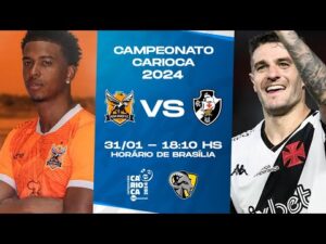 Partida de futebol ao vivo entre Nova Iguaçu e Vasco da Gama pelo Campeonato Carioca