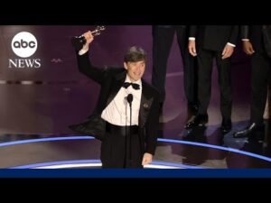Cillian Murphy accepts Academy Award for Best Actor in 'Oppenheimer' at Oscars 2024
