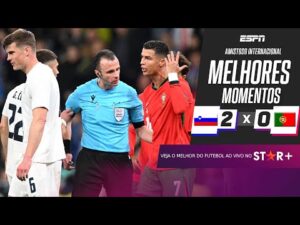 Cristiano Ronaldo fica insatisfeito com arbitragem e Portugal sofre derrota diante da Eslovênia em amistoso