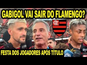 Possível saída de Gabigol do Flamengo: Landim comenta! Festa dos jogadores após conquista da Taça Guanabara