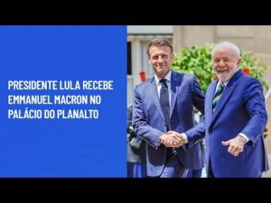 Recepção do presidente Lula a Emmanuel Macron no Palácio do Planalto