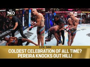 Alex Pereira nocauteia Jamahal Hill e realiza a celebração mais FRIA de todos os tempos 🥶 #UFC300