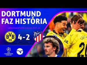 Borussia Dortmund lidera o placar, sofre empate, mas garante vitória histórica contra o Atlético de Madrid por 4 a 2