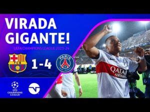 Paris Saint-Germain avança para a semifinal da Champions League após Mbappé marcar dois gols e PSG vencer o Barcelona por 4 a 1