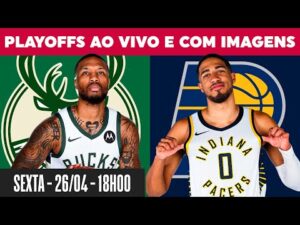 Transmissão ao vivo do jogo 3 entre Indiana Pacers e Milwaukee Bucks nos playoffs da NBA com imagens