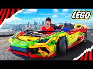 Construí um carro gigante usando peças de LEGO