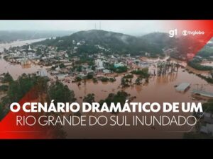 O cenário dramático de um Rio Grande do Sul inundado registrado pelas câmeras do G1 durante o Jornal Nacional