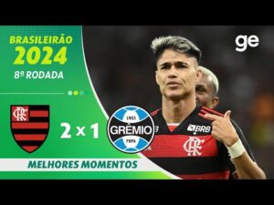 Flamengo vence o Grêmio por 2 a 1 na 8ª rodada do Brasileirão 2024 | Melhores Momentos