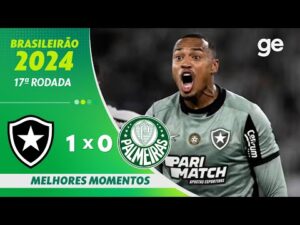 BOTAFOGO 1 X 0 PALMEIRAS | MELHORES MOMENTOS | 17ª RODADA BRASILEIRÃO 2024 | ge.globo