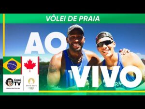 Assista ao jogo completo entre Brasil e Canadá de vôlei de praia masculino na 1ª fase das Olimpíadas de Paris 2024