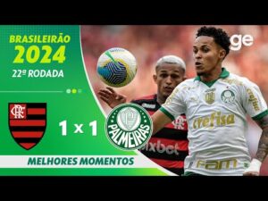 Assista aos melhores momentos do empate entre Flamengo e Palmeiras na 22ª rodada do Brasileirão 2024