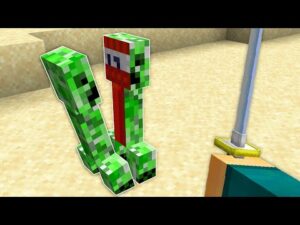 Cortei o CREEPER no Meio - Minecraft Gameplay