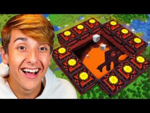 Explorando o portal do Nether diferente no servidor de Youtubers