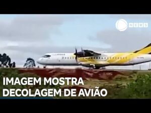 Imagem detalha decolagem de avião no Aeroporto de Cascavel