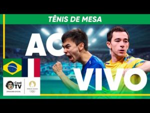 Transmissão ao vivo - Tênis de Mesa: Brasil x França - Equipe Masculina - Olimpíadas de Paris 2024 com imagens