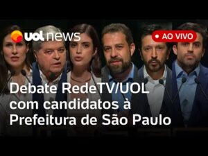 Assista à íntegra do debate ao vivo entre os candidatos à Prefeitura de São Paulo na RedeTV/UOL