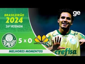 Palmeiras goleia o Criciúma por 5 a 0 na 26ª rodada do Brasileirão 2024