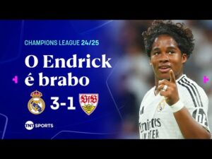 Real Madrid vence Stuttgart com gols de Mbappé e Endrick na estreia da Champions League